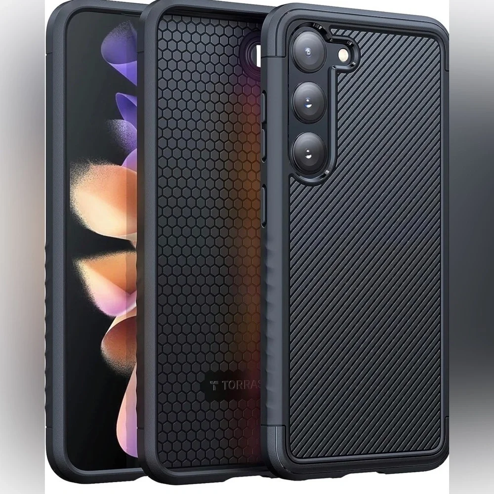 TORRAS Non-Slip Grip Samsung Galaxy S23 Case Protective Shockproof Black
